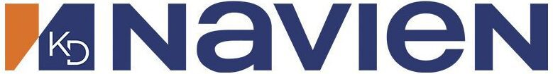 The image shows the Navien logo with the letters "KD" in a blue square followed by "NAVIEN" in blue text.