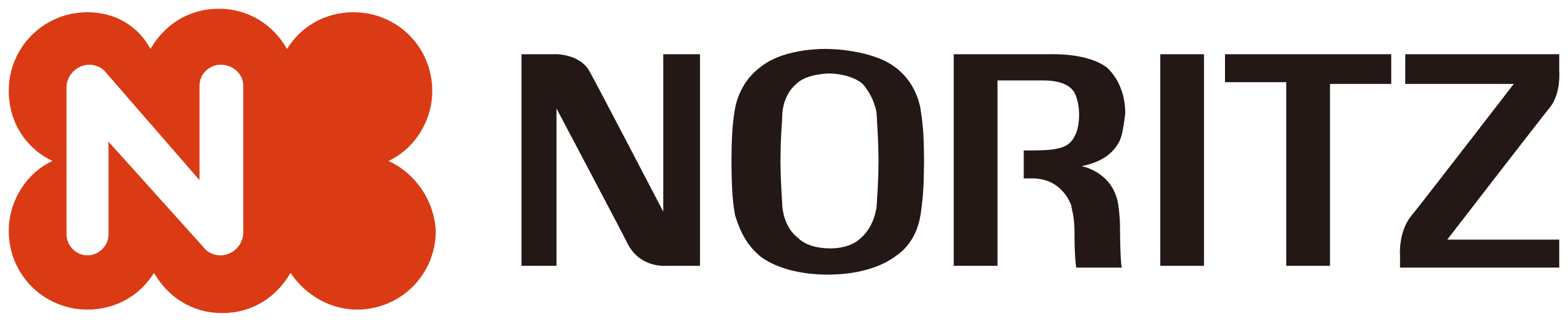 The image shows the Noritz logo with a stylized red emblem featuring a white "N" beside the word "NORITZ" in black letters.