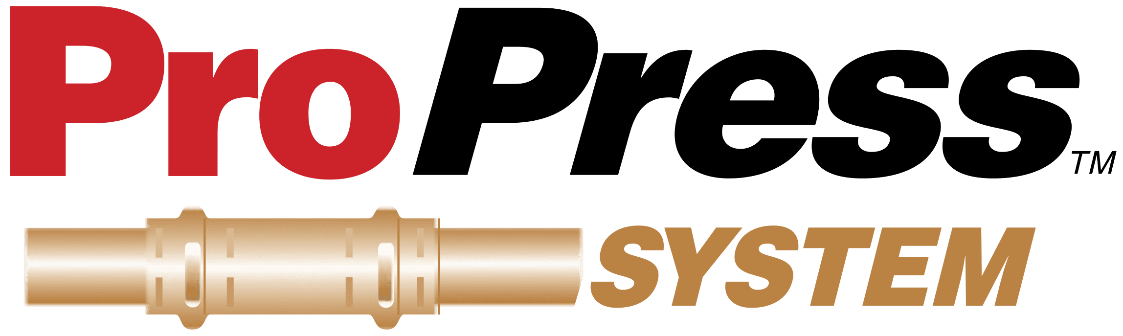 Logo depicting the text "Pro" in red and "System" in gold with a horizontal gold pipe featuring connectors between the words.